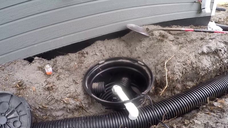 Sump Pump Attached to French Drain